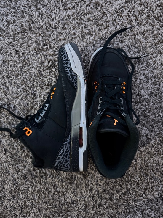 Jordan Other - Jordan Black and Orange High-Top Sneakers with Elephant Print